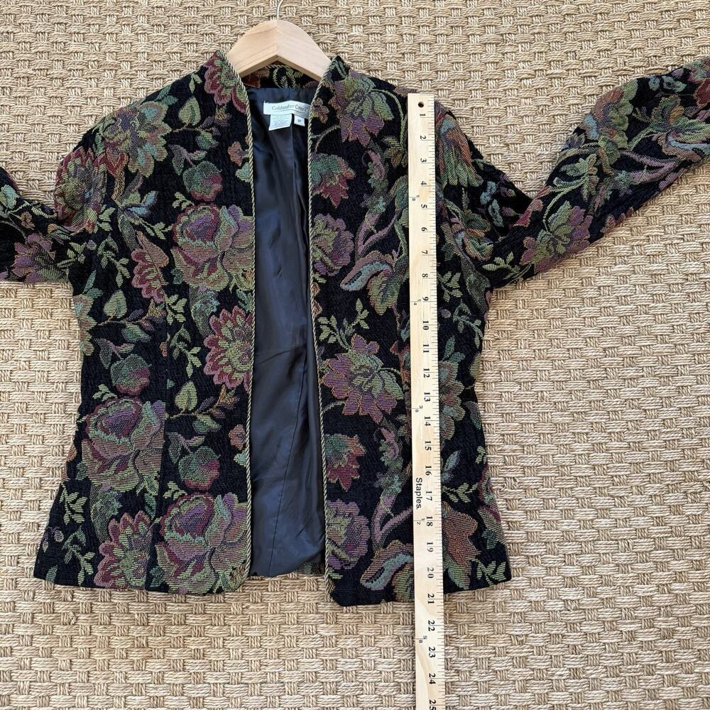 VTG Coldwater Creek Floral Tapestry Blazer Women’s Sz 8p Open-Front Collarless - Picture 9 of 9